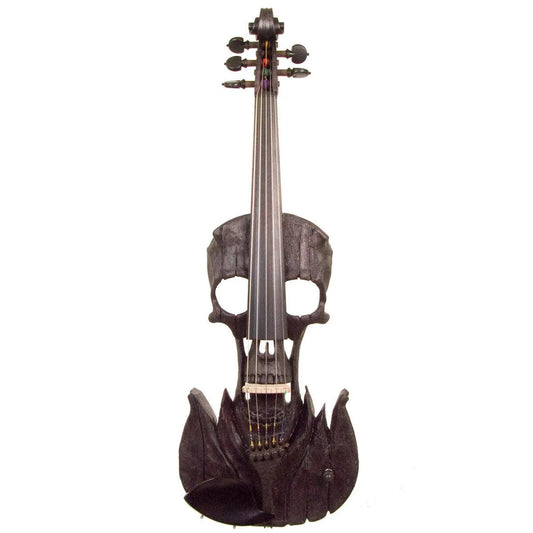 Stratton Skull Semi-Custom 5-string, Deep Cut Flames, black - Electric Violin Shop