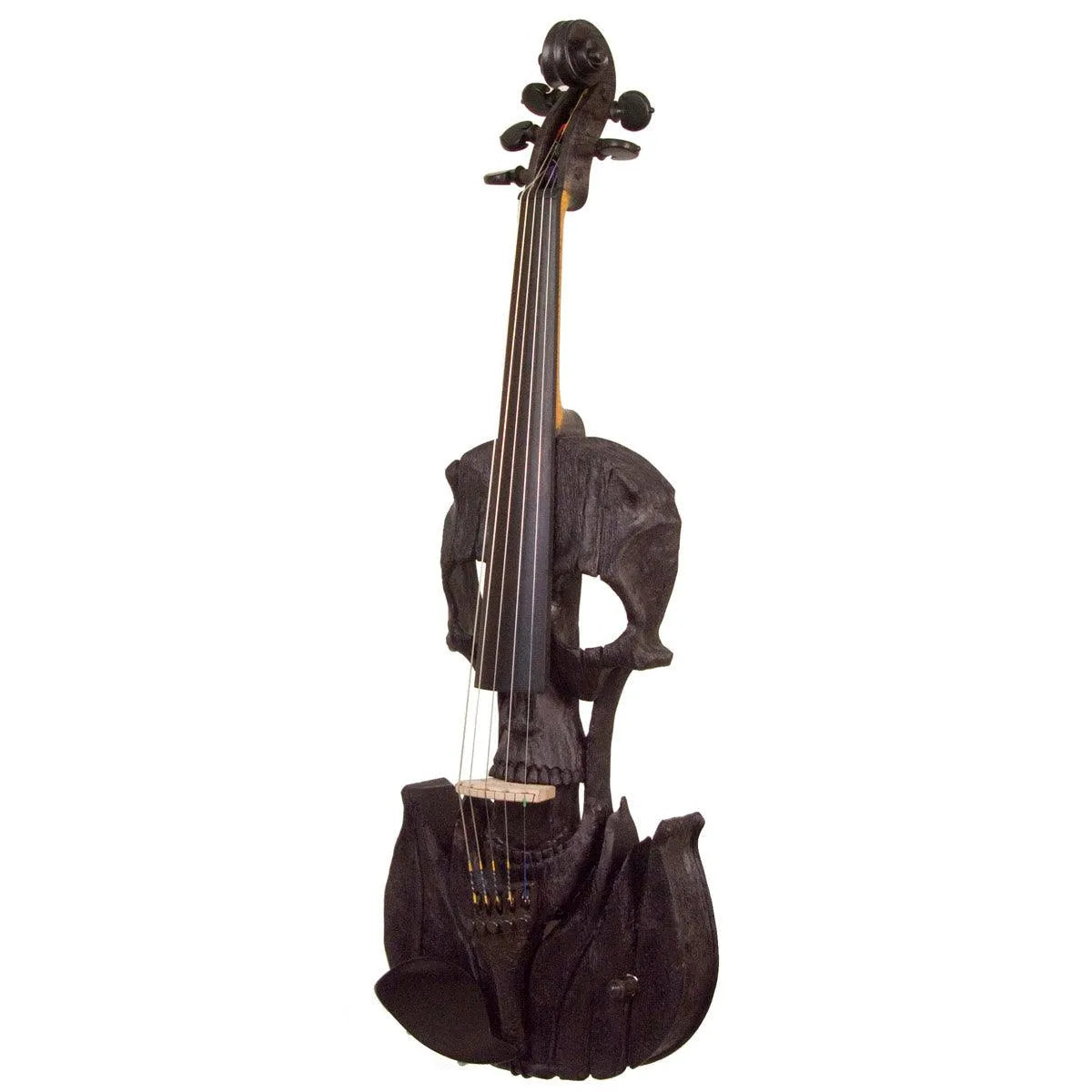 Stratton Skull Semi-Custom 5-string, Deep Cut Flames, black - Electric Violin Shop