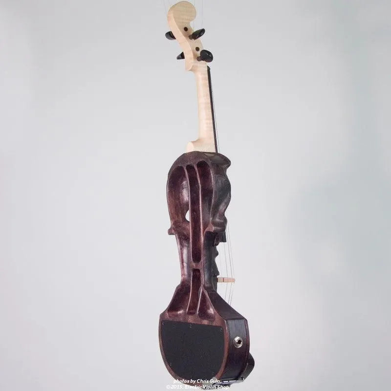 Stratton Skull Standard Fretted Electric Violin, Dark Driftwood - Electric Violin Shop