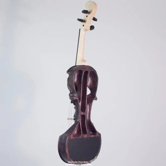 Stratton Skull Standard Fretted Electric Violin, Dark Driftwood - Electric Violin Shop