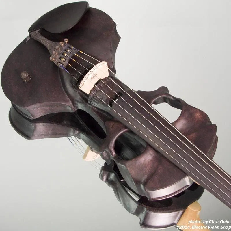 Stratton Skull 5-string Standard Electric Violin, Satin Black - Electric Violin Shop