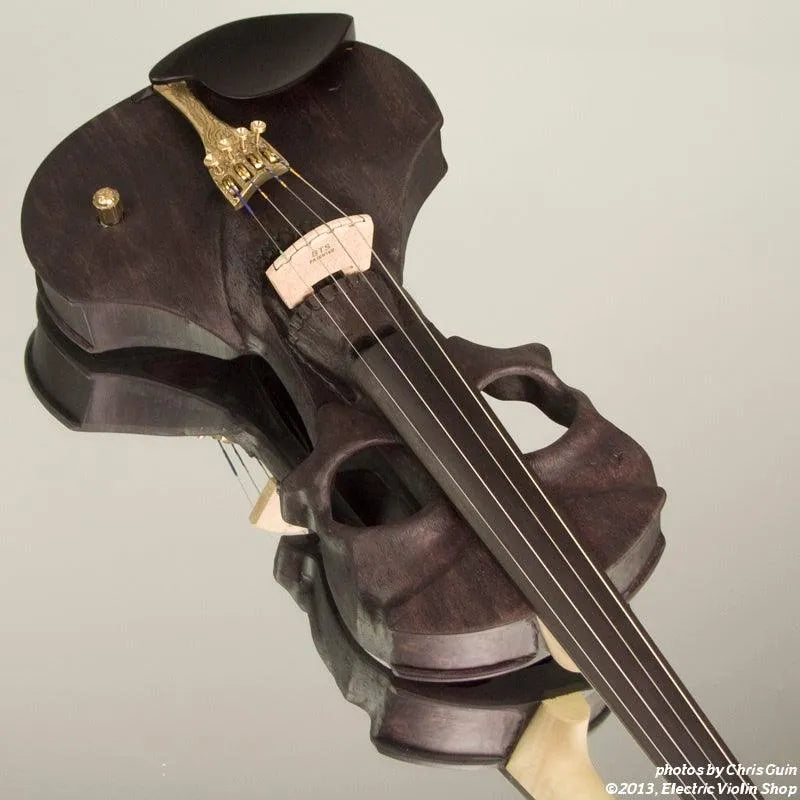 Stratton Skull Standard Electric Violin, Satin Black - Electric Violin Shop