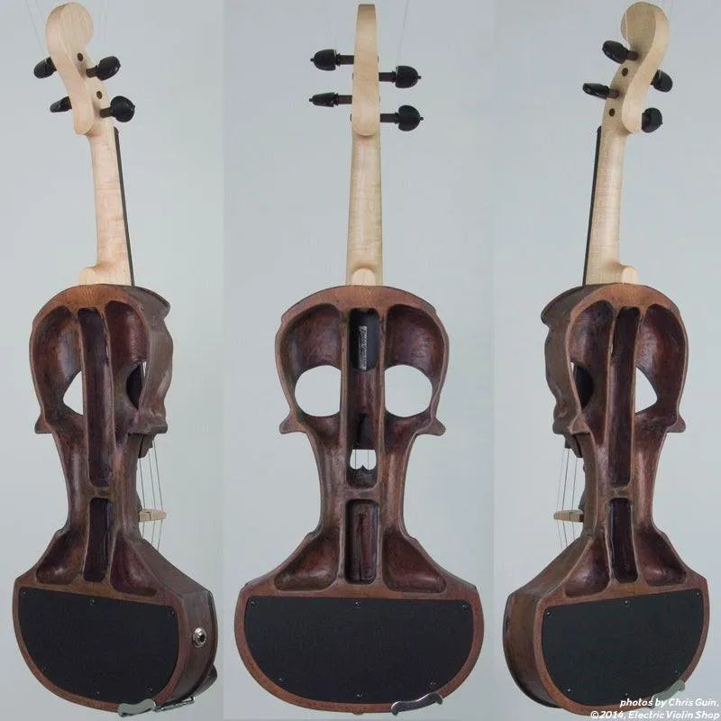 Stratton Skull Standard Electric Violin, Driftwood - Electric Violin Shop