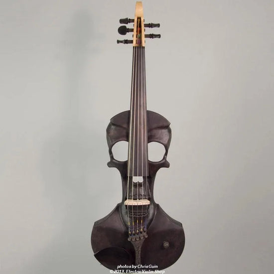 Stratton Skull 5-string Standard Electric Violin, Satin Black - Electric Violin Shop