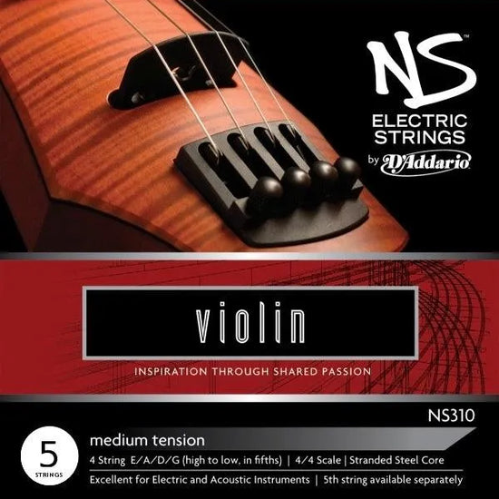 D'Addario NS Electric 5-string violin string set - Electric Violin Shop