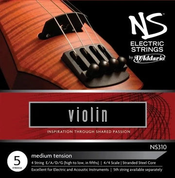 D'Addario NS Electric 5-string violin string set - Electric Violin Shop