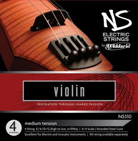 D'Addario NS Electric 4-string violin string set - Electric Violin Shop