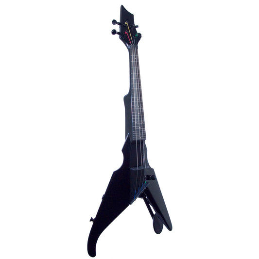Wood Violins Viper Violon fantôme à 4 cordes noir brillant avec micro TruTone