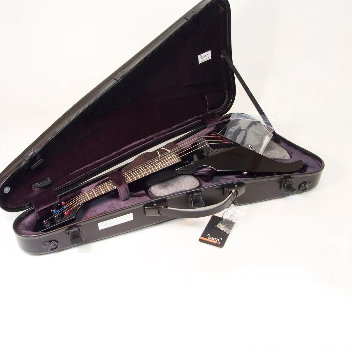 Wood Violins custom Bam Viper hard case, black/carbon fiber - Electric Violin Shop