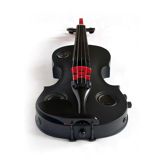 Volta Violinatron V5-R 5-string hybrid violin with built-in speakers & reverb, black and red - Electric Violin Shop