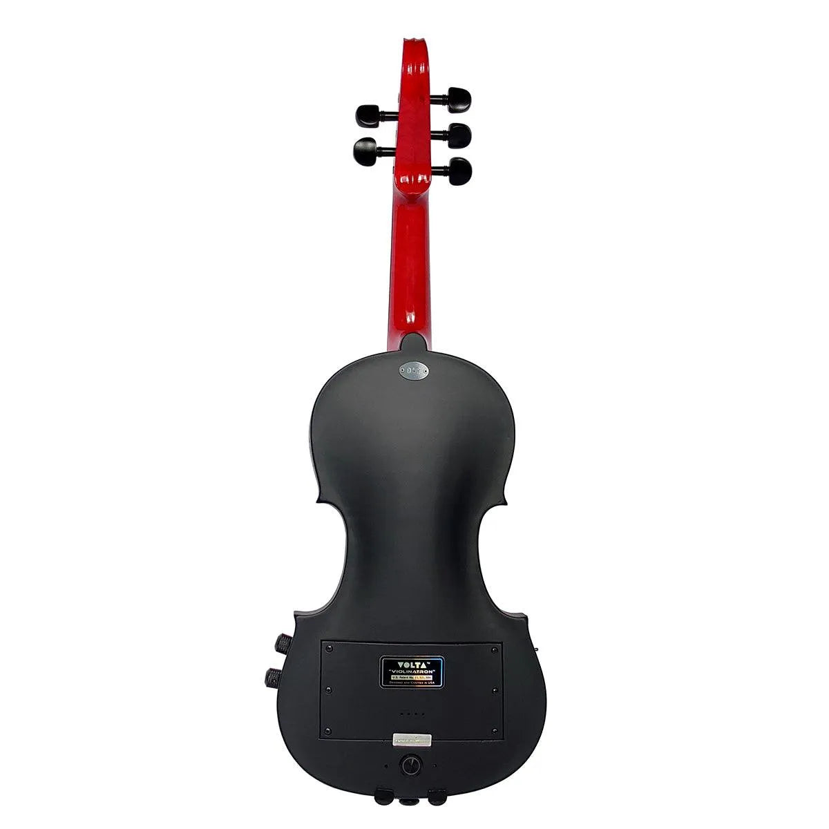 Volta Violinatron V5-R 5-string hybrid violin with built-in speakers & reverb, black and red - Electric Violin Shop