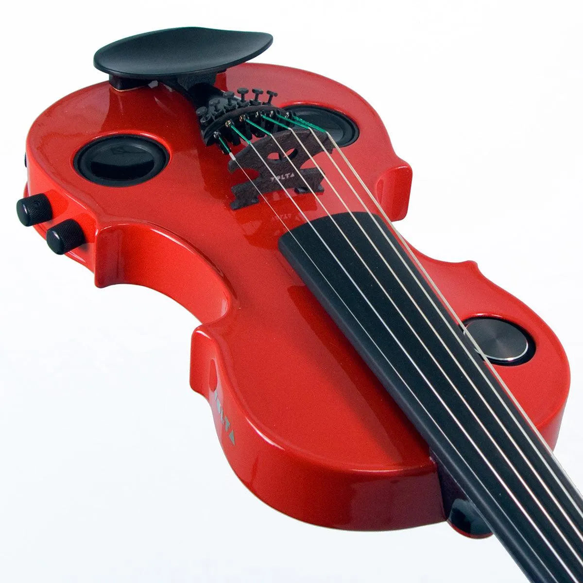 Volta Violinatron V6-R 6-string hybrid violin with built-in speakers & reverb, red - Electric Violin Shop