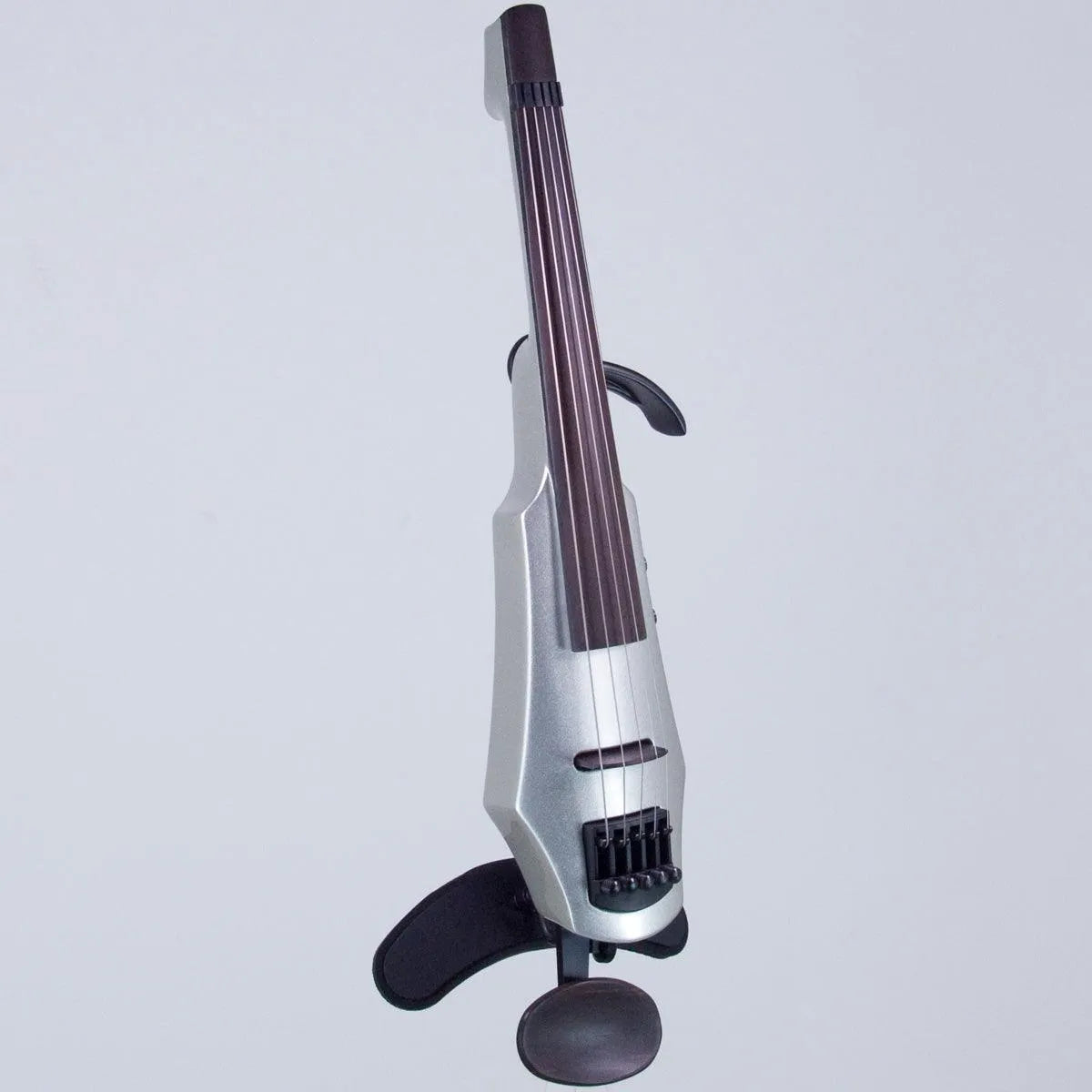 NS Design WAV 5 violin, custom silver metallic - Electric Violin Shop