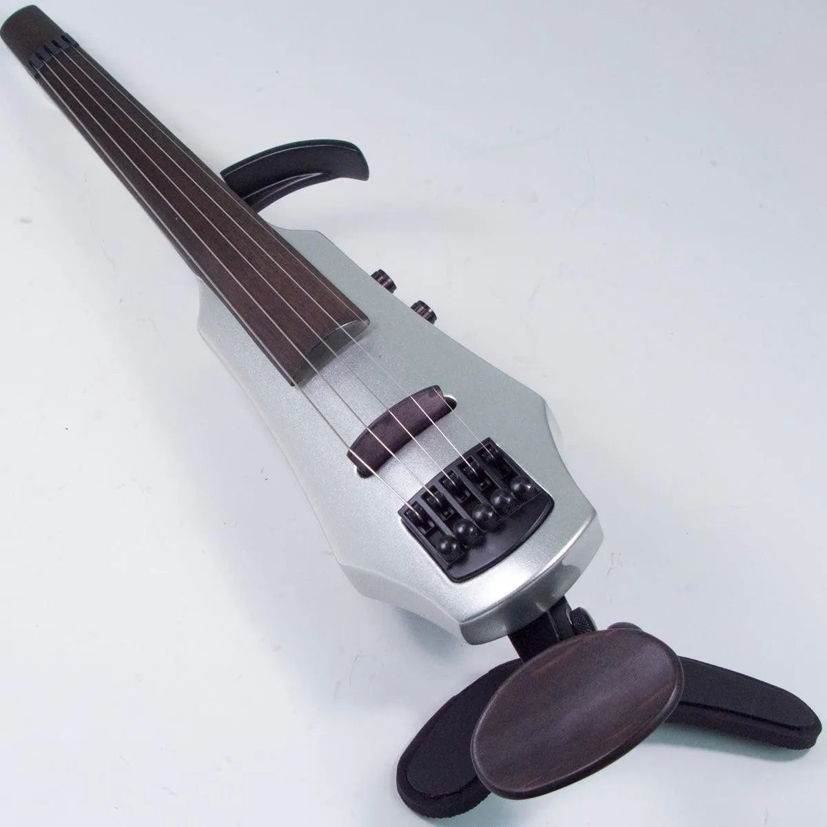 NS Design WAV 5 violin, custom silver metallic - Electric Violin Shop