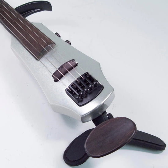 NS Design WAV 5 violin, custom silver metallic - Electric Violin Shop