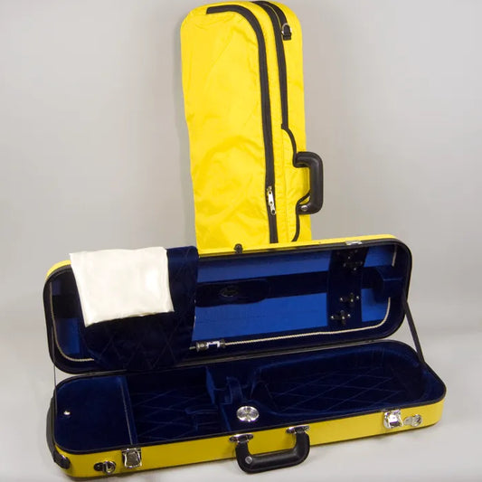 Bobelock 1060 oblong violin case, Yellow/Blue - Electric Violin Shop