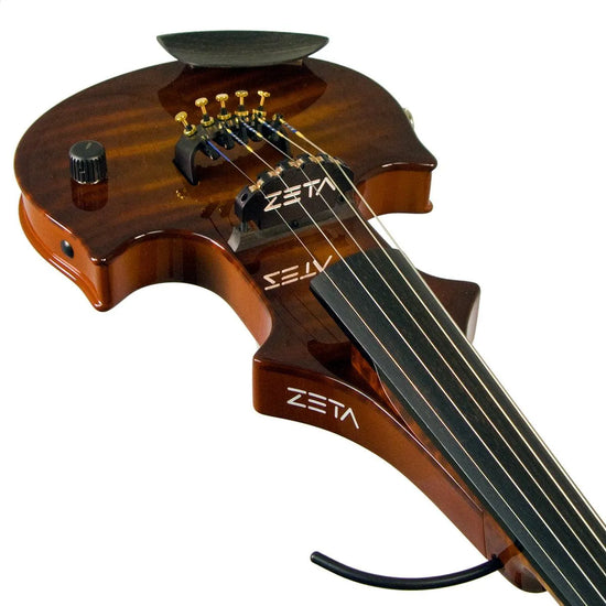 ZETA JV45 Jazz Fusion 5-string electric violin, Roasted Flamed Maple Top & Neck with Cremona Burst finish - Electric Violin Shop