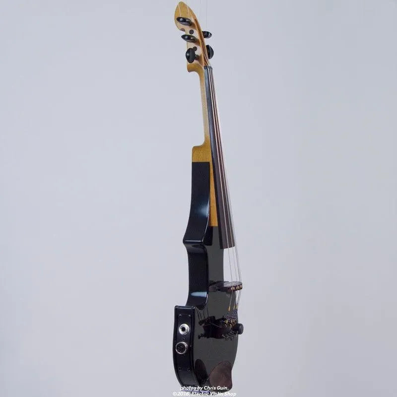 ZETA Jazz Fusion JV45 Gloss Black electric violin, standard pegs & double-edge - Electric Violin Shop