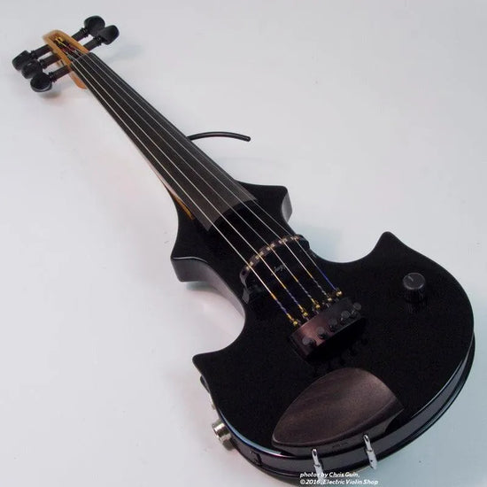 ZETA Jazz Fusion JV45 Gloss Black electric violin, standard pegs & double-edge - Electric Violin Shop