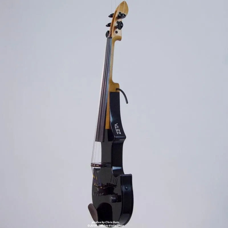 ZETA Jazz Fusion JV45 Gloss Black electric violin, standard pegs & double-edge - Electric Violin Shop